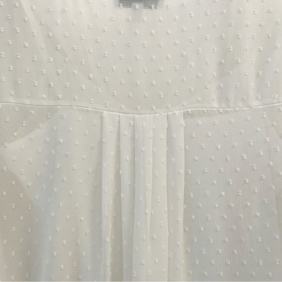 Nordstrom DR2 Women’s White Swiss Dot Blouse Top Size M - Picture 7 of 9
